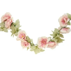 Rozen bloemenslinger - kunstplant/bloem - oud roze - 220 cm