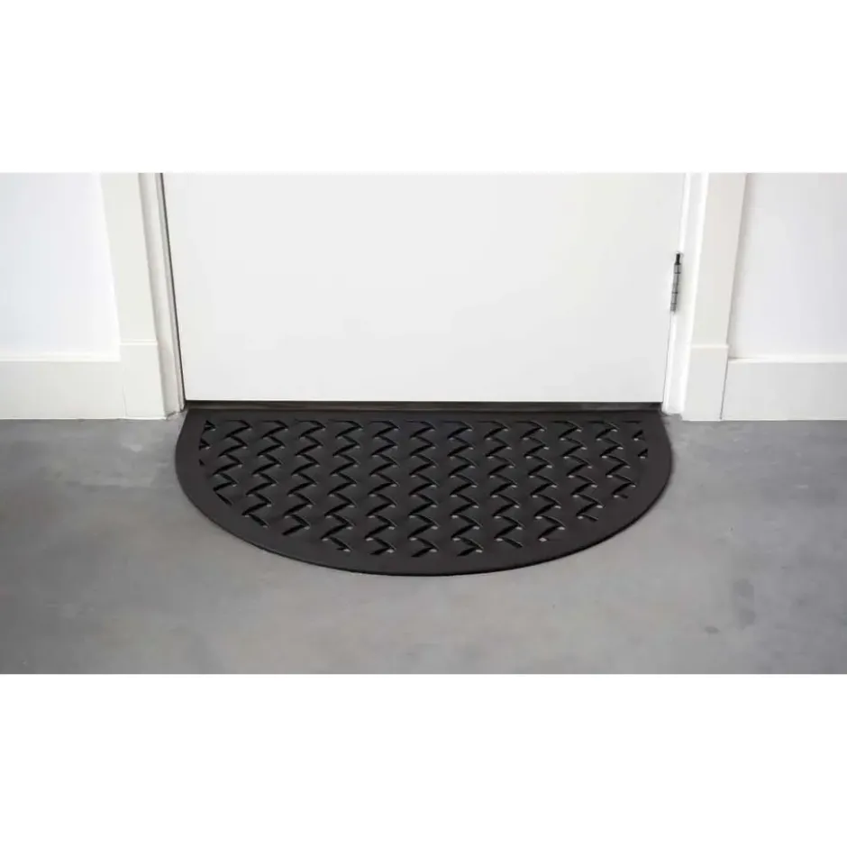 Rubber deurmat Weave halfrond - 56 x 91 cm