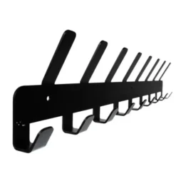 Ruhhy Kapstok - zwart - metaal - 17 haken - wandkapstok - B48 cm
