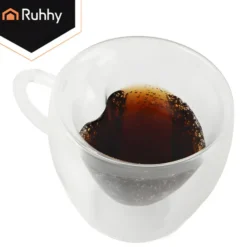 Ruhhy Thee/Koffie glas - 240 ml - transparant - dubbelwandig