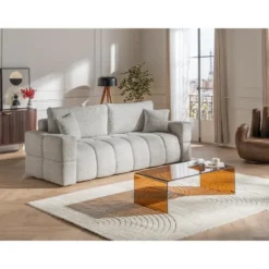 Salontafel ALONZO - 110 cmx55 cmx35 cm - Transparant Bruin Glas