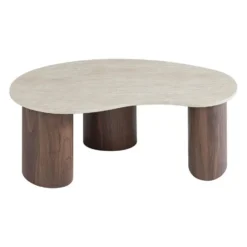 Salontafel ALOZYA - 120 cmx60 cm - Natuurlijk donker Beige Hout paneel