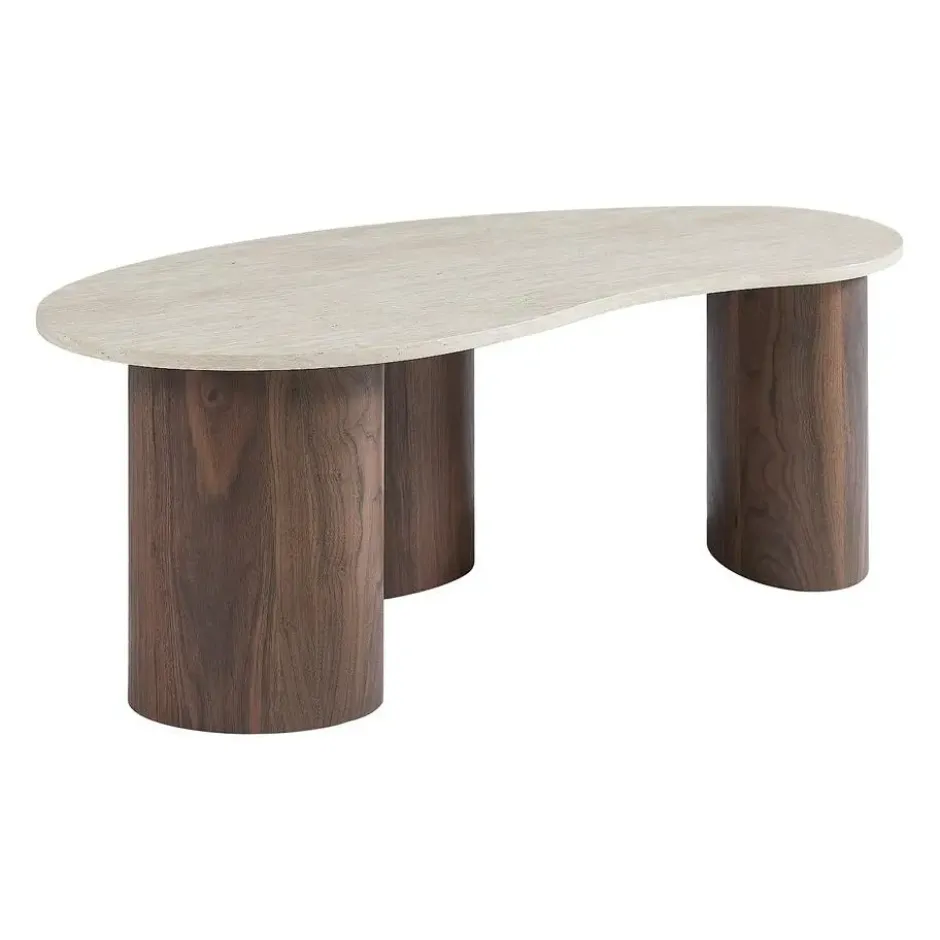 Salontafel ALOZYA - 120 cmx60 cm - Natuurlijk donker Beige Hout paneel