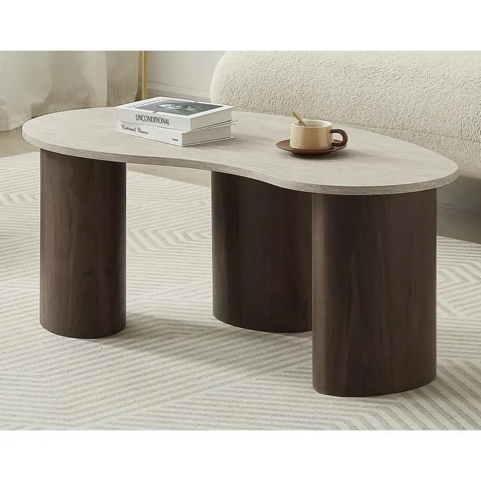 Salontafel ALOZYA - 120 cmx60 cm - Natuurlijk donker Beige Hout paneel
