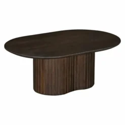 Salontafel Donkerbruin Mangohout - Ovaal - 90x60x35cm - Ava
