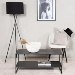 Salontafel Rechthoek - Zwart Metaal - 102x43x45cm