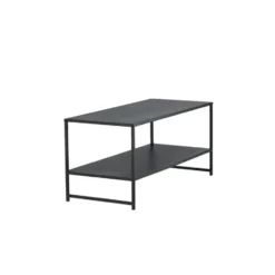 Salontafel Rechthoek - Zwart Metaal - 102x43x45cm