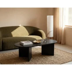 Salontafel TOPANIA - 120 cmx60 cmx39.6 cm - Zwart Hout paneel