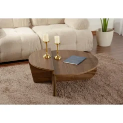 Salontafel Walnoot Hout - 90x90x35cm - Orion