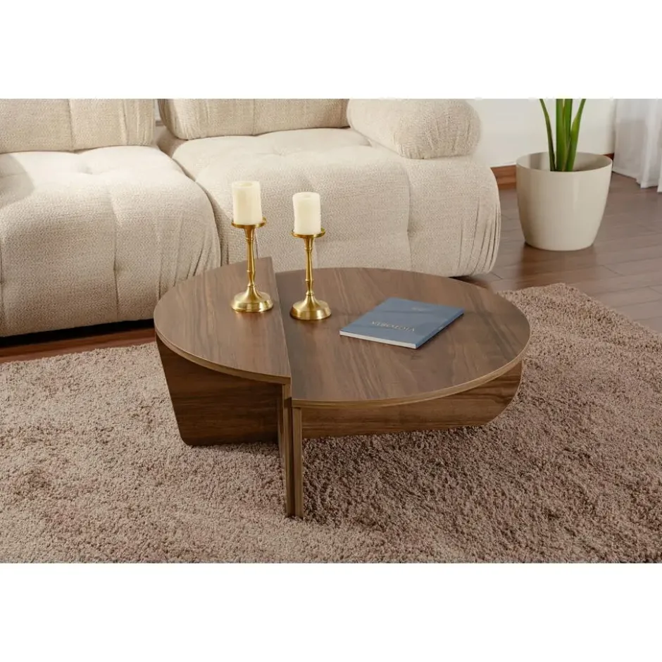 Salontafel Walnoot Hout - 90x90x35cm - Orion