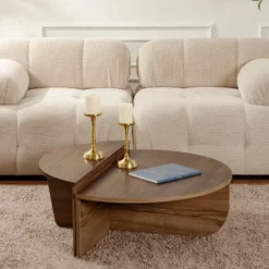 Salontafel Walnoot Hout - 90x90x35cm - Orion