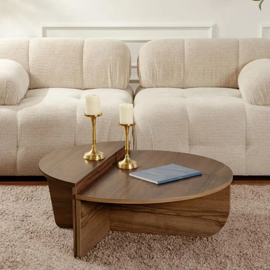 Salontafel Walnoot Hout - 90x90x35cm - Orion