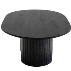 Salontafel Zwart Mangohout - Ovaal - 90x60x35cm - Ava