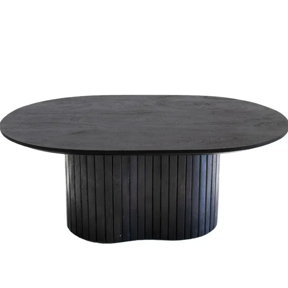 Salontafel Zwart Mangohout - Ovaal - 90x60x35cm - Ava