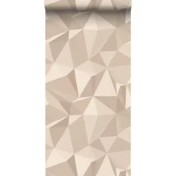 Sanders & Sanders behang grafisch 3D motief beige - 50 x 900 cm