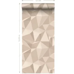 Sanders & Sanders behang grafisch 3D motief beige - 50 x 900 cm