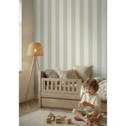 Sanders & Sanders behang strepen groen en beige - 53 x 1005 cm