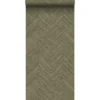 Sanders & Sanders behang visgraat-motief vergrijsd olijfgroen - 53 cm x 10 m