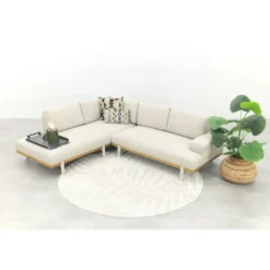 Savannah hoekbank chaise longue loungeset - beige - weerbestendig - Links