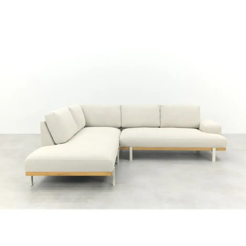 Savannah hoekbank chaise longue loungeset - beige - weerbestendig - Links