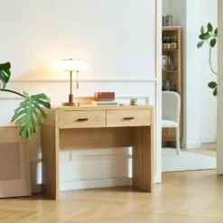 Scandinavische Console Tafel van Hout met 2 Laden