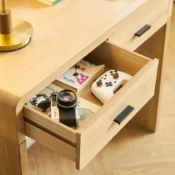 Scandinavische Console Tafel van Hout met 2 Laden