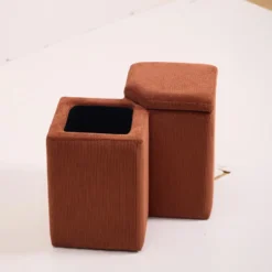 Scandinavische Velours Terracotta Woonkamerpoef