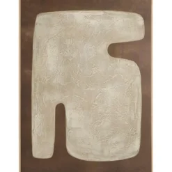Schilderij Abstract Craft - beige - 80x60 cm