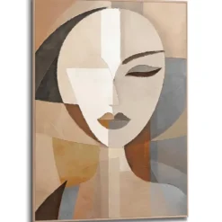 Schilderij Abstracte vrouw - 70 x 50 - Bruin