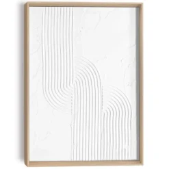 Schilderij 3D Art Contourspel - 40 x 30 - Wit