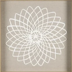 Schilderij Flower off-white MDF/glas - 50x50 cm