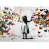 Schilderij Graffiti bloemen - 100 x 140 - Bont