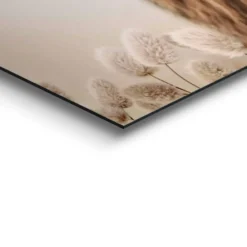 Schilderij Highlander in bloemen - 60 x 90 - Beige
