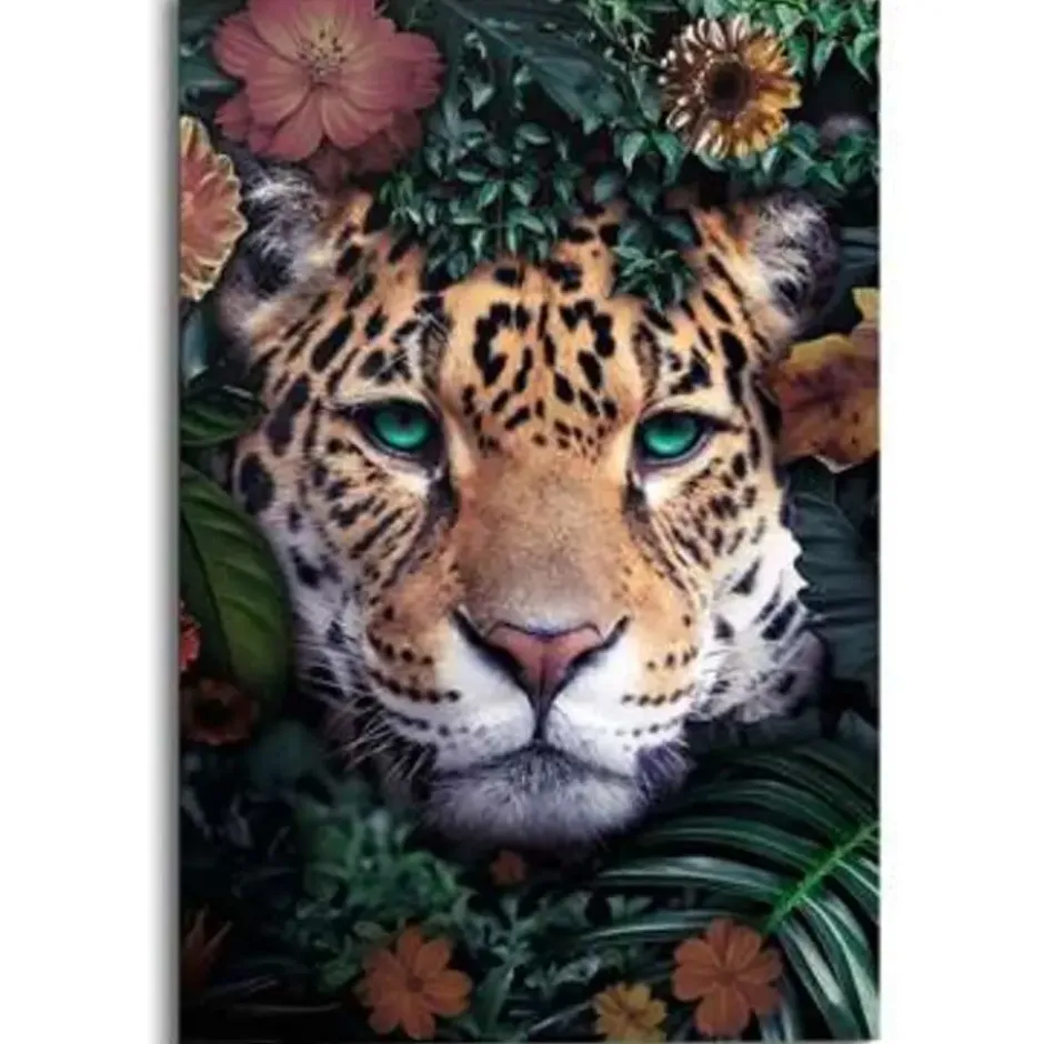 Schilderij Jungle luipaard - 90 x 60 - Bont