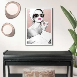 Schilderij Lipstick Beauty - 70 x 50 - Roze