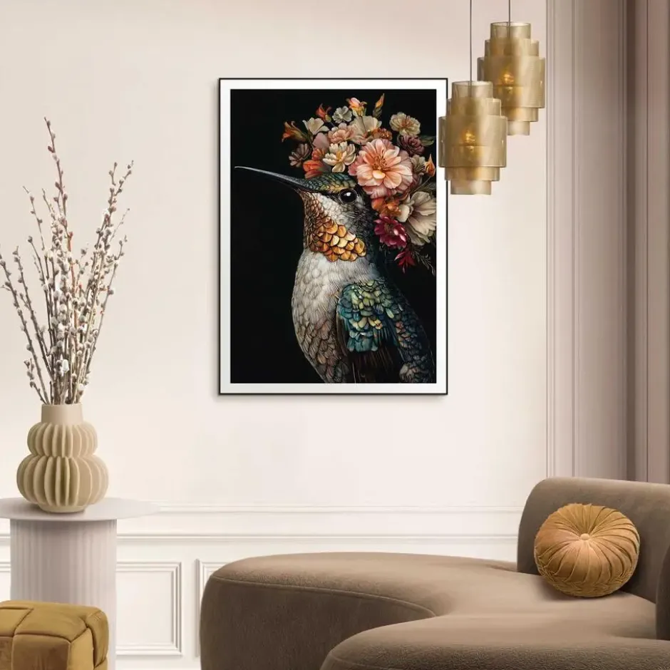 Schilderij Lovely Hummingbird - 70 x 50 - Bont