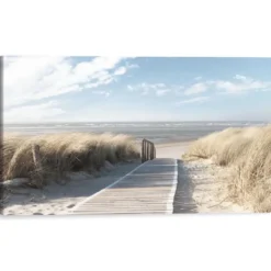 Schilderij Pad door de duinen - 70 x 118 - Beige