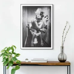 Schilderij Toiletzaken - 70 x 50 - Zwart-Wit
