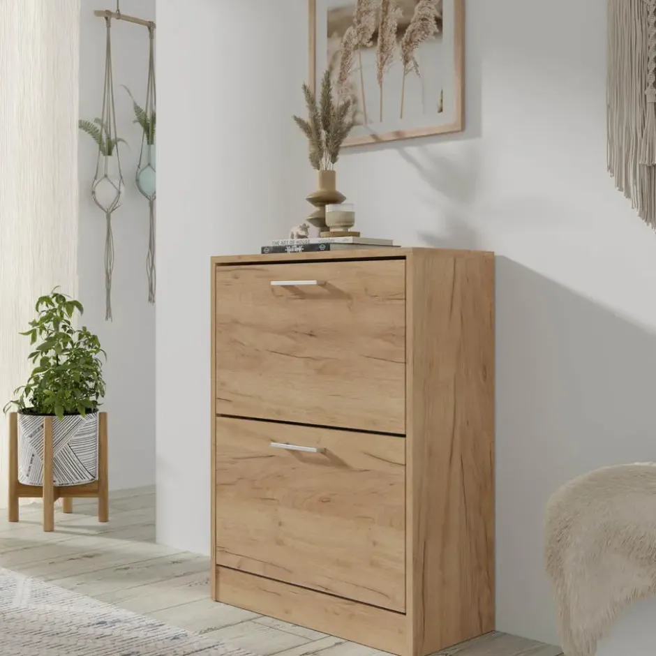 Schoenenkast ADA craft goud – kantelbaar, 60x28x81 cm