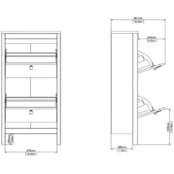 Schoenenkast Madeira - greige - 102,9x53,8x24,6 cm
