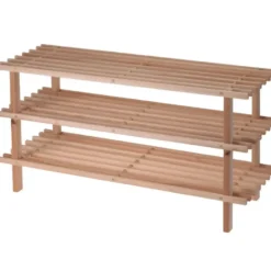 Schoenenrek - hout - 3-laags - 77 x 26 x 40 cm