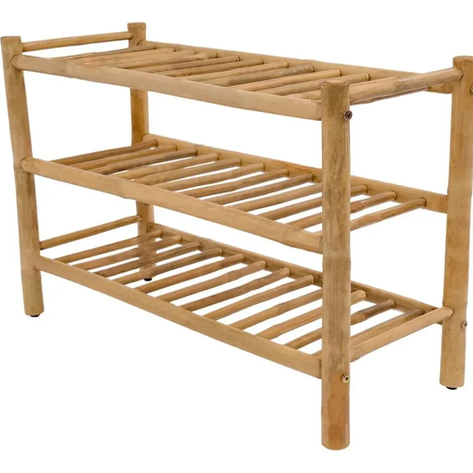 Schoenenrek met 3 planken van massief bamboe