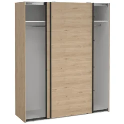 Schuifdeurkast Bergamo - eikenkleur - 221x178,5x66,6 cm