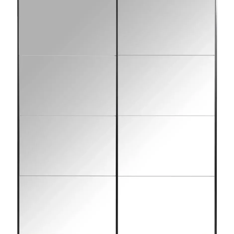 Schuifdeurkast Bergamo met spiegeldeuren - antraciet - 221x178,5x66,6 cm