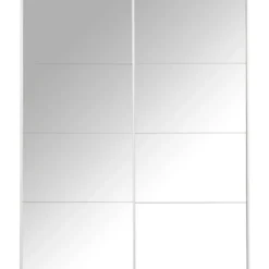 Schuifdeurkast Bergamo met spiegeldeuren - wit - 221x178,5x66,6 cm