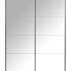 Schuifdeurkast Bergamo met spiegeldeuren - eikenkleur - 221x178,5x66,6 cm