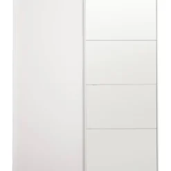 Schuifdeurkast Bergamo - wit/spiegel - 221x178,5x66,6 cm