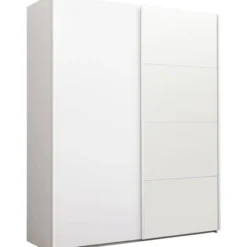 Schuifdeurkast Bergamo - wit/spiegel - 221x178,5x66,6 cm