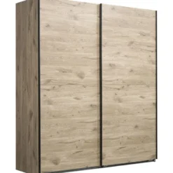Schuifdeurkast Dex - eikenkleur - 198x180x64 cm
