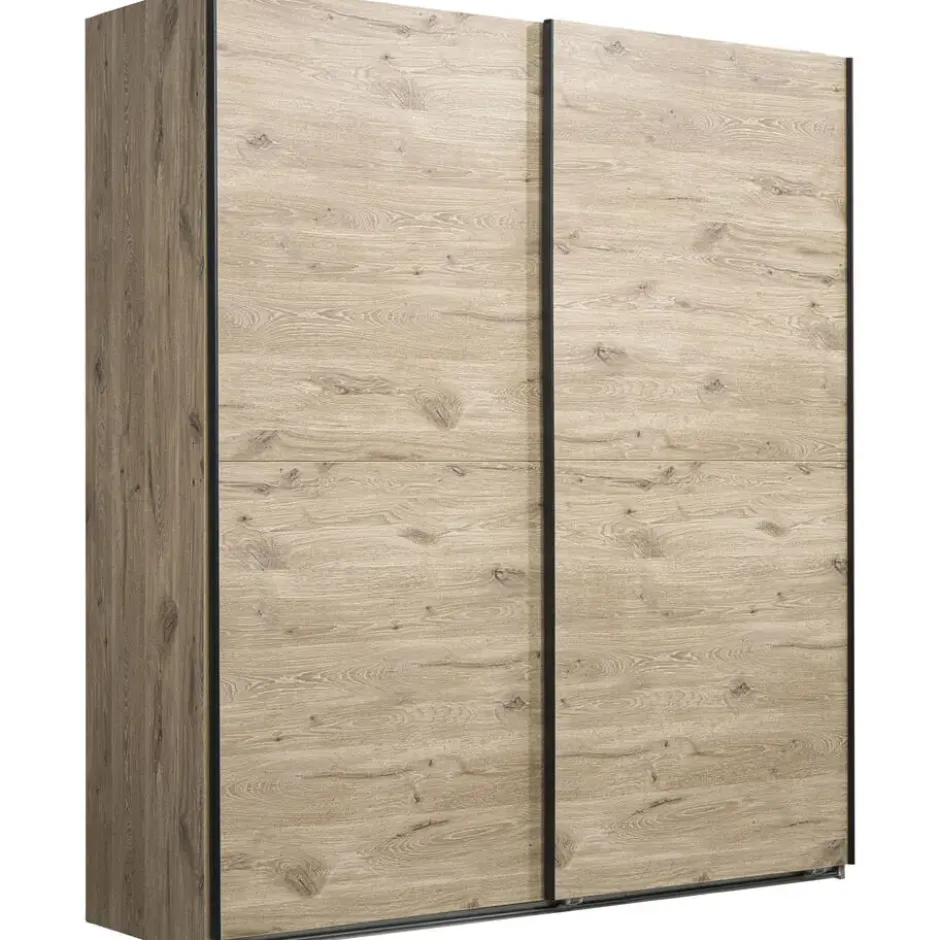Schuifdeurkast Dex - eikenkleur - 198x180x64 cm